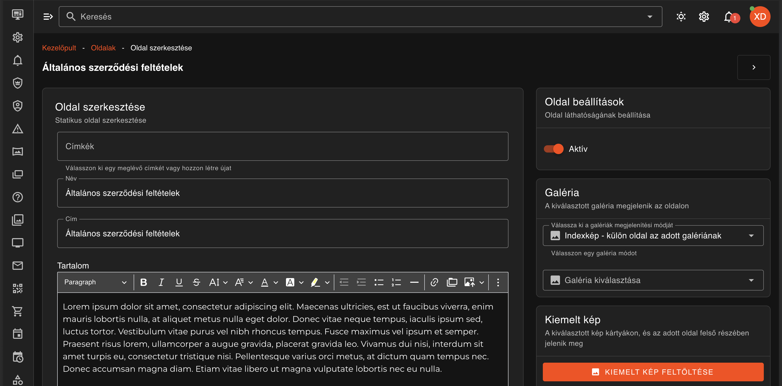 Oldalak létrehozása