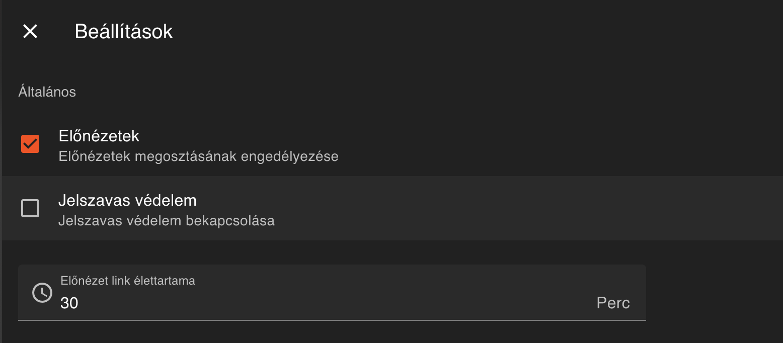 Előnézeti lehetőség