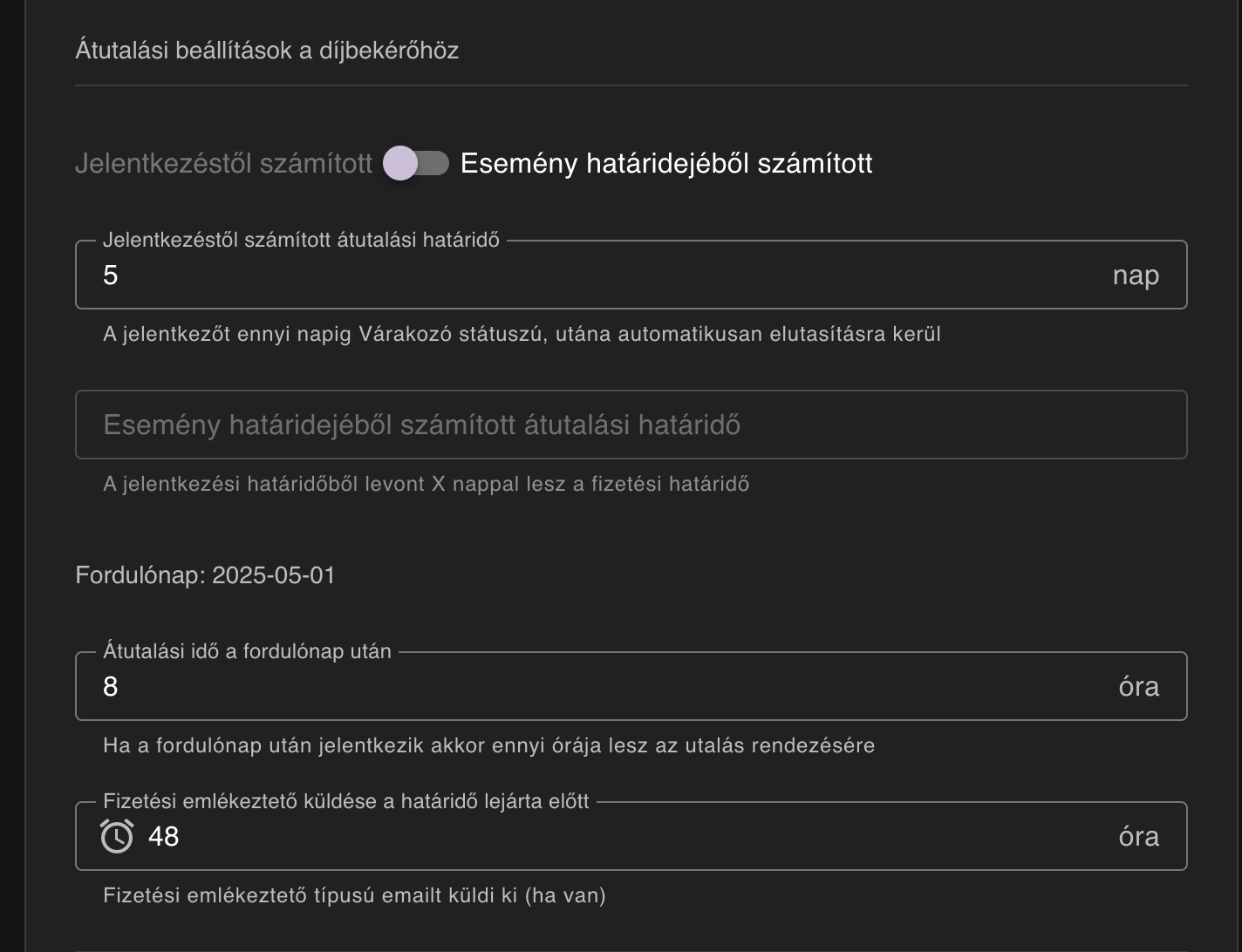 Jelentkezési határidők & emlékeztetők